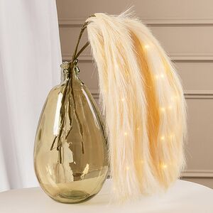 Светящаяся ветка для декора Перо Monique Blance 105 см, теплые белые LED лампы, на батарейках Kaemingk фото 1