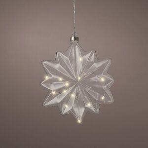 Подвесной светильник Звезда - Cristal Perfecto 19*8 см, 15 микро LED ламп, таймер, на батарейках, стекло