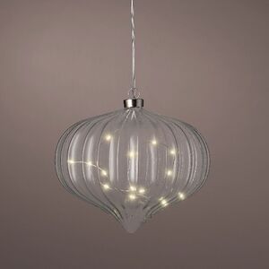 Подвесной светильник Луковка - Cristal Perfecto 21*20 см, 15 микро LED ламп, таймер, на батарейках, стекло