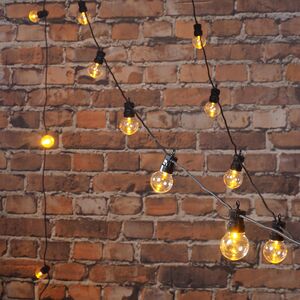 Гирлянда из лампочек, 20 экстра теплых белых LED ламп, 9.5 м, черный ПВХ, соединяемая, IP44 Kaemingk фото 7