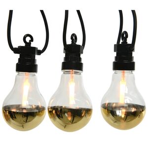 Ретро гирлянда Золото Эдисона, 20 ламп, экстра теплые белые LED, 9.5 м, черный ПВХ, соединяемая, IP44 Kaemingk фото 5