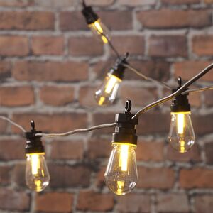 Гирлянда из лампочек Ретро, 20 ламп, теплые белые LED, 9.5 м, черный ПВХ, соединяемая, IP44 Kaemingk фото 4