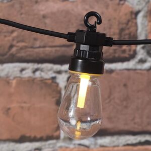 Гирлянда из лампочек Ретро, 20 ламп, теплые белые LED, 9.5 м, черный ПВХ, соединяемая, IP44 Kaemingk фото 7