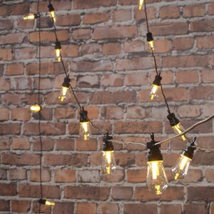 Гирлянда из лампочек Ретро, 20 ламп, теплые белые LED, 9.5 м, черный ПВХ, соединяемая, IP44 Kaemingk фото 2