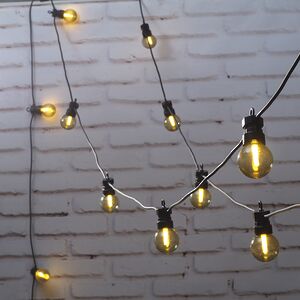 Гирлянда Лампочки Дымчатые, 20 ламп, теплые белые LED, 9.5 м, черный ПВХ, соединяемая, IP44 Kaemingk фото 3