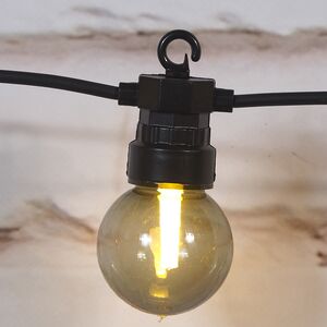 Гирлянда Лампочки Дымчатые, 20 ламп, теплые белые LED, 9.5 м, черный ПВХ, соединяемая, IP44 Kaemingk фото 4