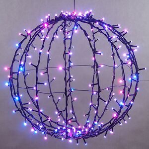 Светодиодный шар Lumineo Dancing Lights 48 см, 210 теплых белых/разноцветных LED ламп, пульт управления, IP44 Kaemingk фото 7