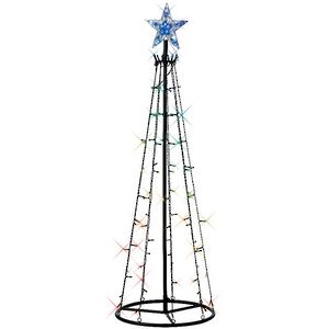 Светодиодная фигура Елка Lumineo Dancing Lights 120 см, 100 теплых белых/разноцветных LED ламп, пульт управления, IP44 Kaemingk фото 3
