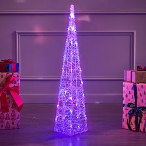Светящаяся фигура Елка Cone Light 90 см, 50 разноцветных RGB LED ламп, IP44 Kaemingk фото 1