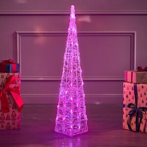Светящаяся фигура Елка Cone Light 90 см, 50 разноцветных RGB LED ламп, IP44 Kaemingk фото 4