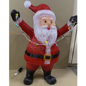 Светодиодная фигура Санта Клаус - Christmas is coming 88 см, 180 LED ламп с мерцанием, IP44, уцененная Kaemingk фото 4