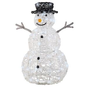 Светящаяся фигура Снеговик Mr Snowman 65 см, 80 холодных белых LED ламп с мерцанием, IP44 Kaemingk фото 5
