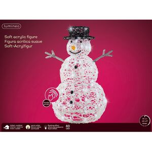 Светящаяся фигура Снеговик Mr Snowman 65 см, 80 холодных белых LED ламп с мерцанием, IP44 Kaemingk фото 6
