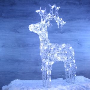 Светящийся Ажурный Олень 60 см, 50 LED ламп с мерцанием, IP44 Kaemingk фото 2