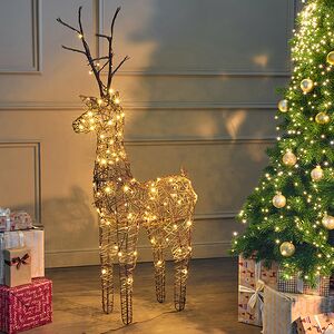 Светящийся олень Rottweil Deer 135 см, 96 теплых белых LED ламп, IP44 Kaemingk фото 1