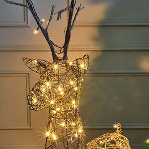 Светящийся олень Rottweil Deer 135 см, 96 теплых белых LED ламп, IP44 Kaemingk фото 2