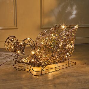 Светящийся олень Рудольф с санями 72 см, 72 теплых белых LED, IP44 Kaemingk фото 4