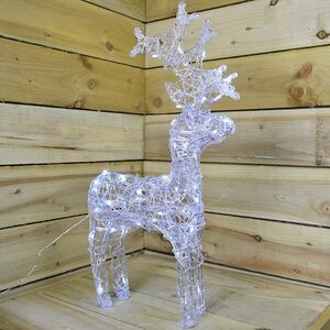 Олень светящийся Ажурный 90 см, 80 холодных белых LED ламп, IP44 Kaemingk фото 6
