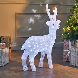 Светящийся Олень 77 см, 150 холодных белых LED ламп с мерцанием, IP44 Kaemingk фото 3
