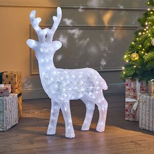 Светящийся Олень 77 см, 150 холодных белых LED ламп с мерцанием, IP44 Kaemingk фото 5