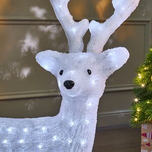 Светящийся Олень 77 см, 150 холодных белых LED ламп с мерцанием, IP44 Kaemingk фото 2