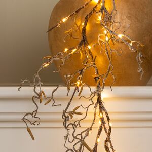 Светящаяся ветка - гирлянда Sparkling Hazel 120 см, 80 теплых белых LED ламп, на батарейках, IP44 Kaemingk фото 2