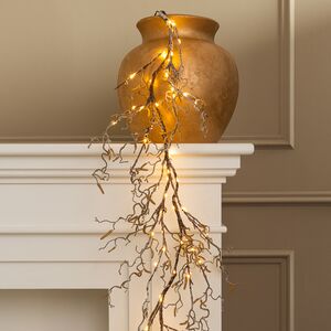 Светящаяся ветка - гирлянда Sparkling Hazel 120 см, 80 теплых белых LED ламп, на батарейках, IP44