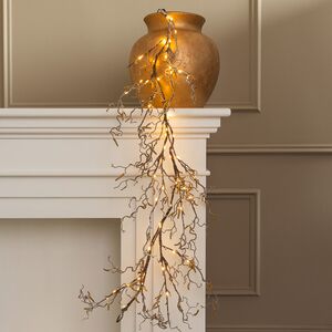 Светящаяся ветка - гирлянда Sparkling Hazel 120 см, 80 теплых белых LED ламп, на батарейках, IP44 Kaemingk фото 3