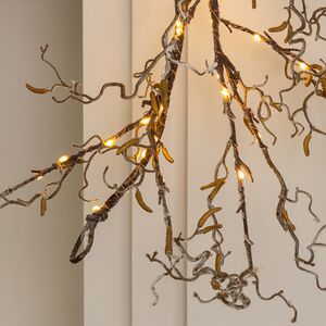 Светящаяся ветка - гирлянда Sparkling Hazel 120 см, 80 теплых белых LED ламп, на батарейках, IP44 Kaemingk фото 4