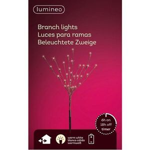 Светящаяся ветка Sparkling Willow 50 см, 30 теплых белых LED ламп, на батарейках, IP44 Kaemingk фото 12