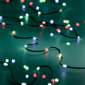 Светодиодная гирлянда Роса Micro Flex 27 м, 360 разноцветных LED, зеленый провод, контроллер, IP44
