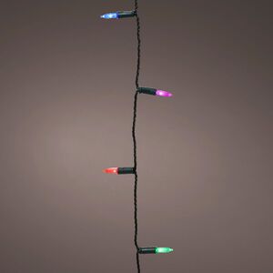 Светодиодная гирлянда Vintage Lights 12 м, 120 разноцветных мини LED ламп, зеленый ПВХ, контроллер, таймер, IP20