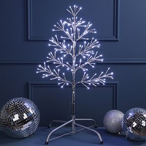 Светодиодное дерево Lausanne Silver 78 см, 140 холодных белых LED ламп с мерцанием, IP44 Kaemingk фото 1