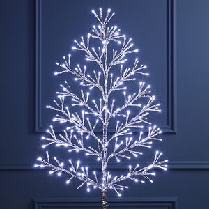 Светодиодное дерево Lausanne Silver 108 см, 230 холодных белых LED ламп с мерцанием, IP44 Kaemingk фото 2