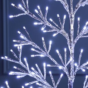 Светодиодное дерево Lausanne Silver 108 см, 230 холодных белых LED ламп с мерцанием, IP44 Kaemingk фото 5