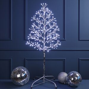 Светодиодное дерево Lausanne Silver 108 см, 230 холодных белых LED ламп с мерцанием, IP44 Kaemingk фото 1