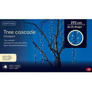Гирлянда на дерево Каскад 80 см*6 шт, 192 теплые белые LED лампы, черный ПВХ, IP44 Kaemingk фото 3