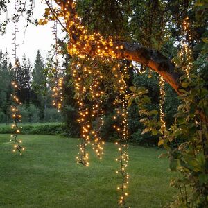 Гирлянда на дерево Каскад 80 см*18 шт, 576 теплых/экстра теплых LED ламп, черный ПВХ, IP44 Kaemingk фото 4