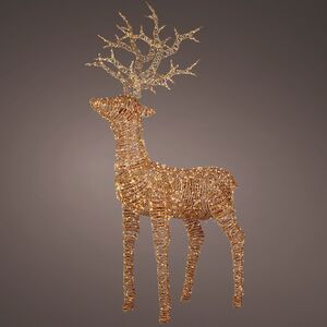 Светящийся олень Golden horns 180 см, 1320 теплых белых LED ламп, таймер, IP44