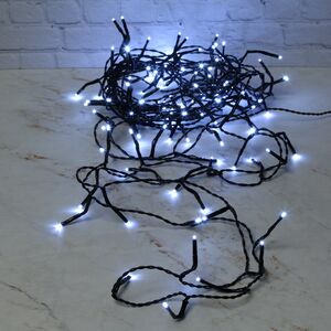 Светодиодная гирлянда Объемная 80 холодных белых LED ламп 6 м, черный ПВХ, контроллер, IP44 Kaemingk фото 2