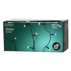 Гирлянда на солнечной батарее Lumineo Solar 9.9 м, 100 холодных белых LED ламп, черный ПВХ, контроллер, IP44 Kaemingk фото 4