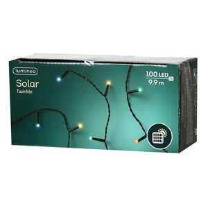 Гирлянда на солнечной батарее Lumineo Solar 9.9 м, 100 разноцветных LED ламп, черный ПВХ, контроллер, IP44 Kaemingk фото 4