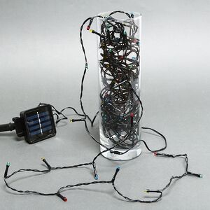 Гирлянда на солнечной батарее Lumineo Solar 9.9 м, 100 разноцветных LED ламп, черный ПВХ, контроллер, IP44 Kaemingk фото 3