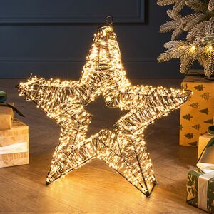 Светодиодное украшение Звезда Тессеус 38*8 см, 1500 теплых белых LED ламп, таймер, IP44 Kaemingk (Кейминг) фото 1
