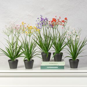Искусственный цветок в горшке Таллинум 38 см желтый Summer Deco фото 3