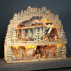 Рождественская горка Веселый Биатлон 45*37 см, батарейка/адаптер