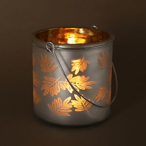 Стеклянный подсвечник Feuilles 12 см серебряный Kaemingk фото 3