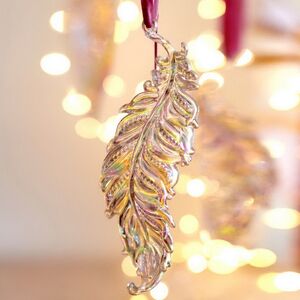 Набор елочных игрушек Crystal Leaf 11-14 см, 4 шт, подвеска Kaemingk фото 2