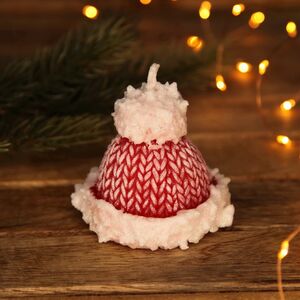 Новогодняя свеча Шапочка - Warm Christmas 7 см Омский Свечной фото 4