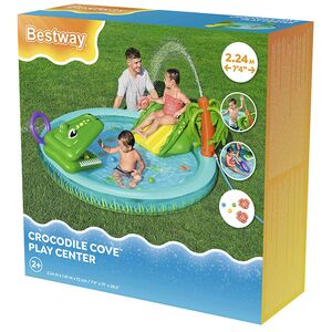 Игровой центр Crocodile Cove 224*181*72 см, с горкой и фонтаном, клапан Bestway фото 10